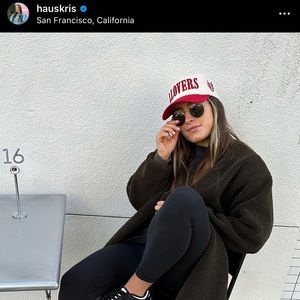 LLOVESICK LLOVERS red and cream hat